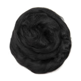 1 oz (28g) Mulberry Silk roving AA,  color: Black