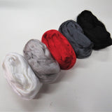 1 oz (28g) Mulberry Silk roving AA,  color: Black