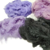 Super Soft Pulled Silk Cloud fiber Palette Kit, Black / Purple shades