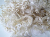50g (1.75oz), Yearling Mohair wool locks ,Hand-picked colour Ivory  NB-1