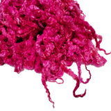 1oz , Prime 1st clip Teeswater wool locks, 7&quot;- 8&quot;  long , Premium locks for tailspinning and felting,  Color: Hot Pink , ADF-30