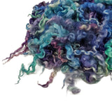 8&quot;- 10&quot; long ,  2nd clip Teeswater wool locks,  Premium locks for tailspinning and felting,  1oz , Color: Blue / Purple tones , ADF-43