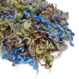 1 oz  Premium Cotswold wool locks , color: Olive / Blue, Mix, ADF-14