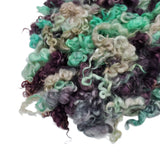 1 oz  Premium Cotswold wool locks , color: Purple / Mint , ADF-20