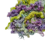 1 oz  Leicester wool locks , hand-dyed , 5 inch long , color: Pastel / Lime mix,  ADF-49