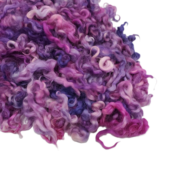 1 oz  Premium Cotswold wool locks , color: Purple / Pink , ADF-38