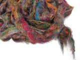 Pulled Tussah Silk Roving, color: Multi Mix PS-11