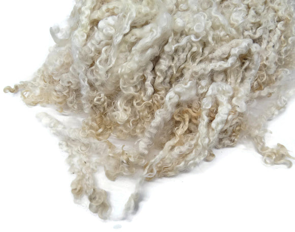 Prime Kid Mohair wool locks hand picked and seperated, colour Natural white SM-2