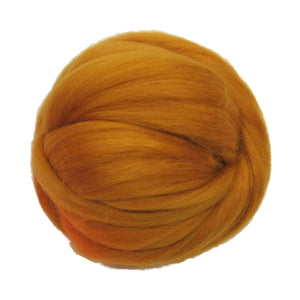 Merino / Silk  Roving, ( Saffron )
