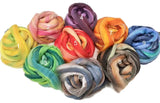 New! Superfine merino wool roving 19 microns 4 oz,Tempera Collection (Spirit of the Circus)