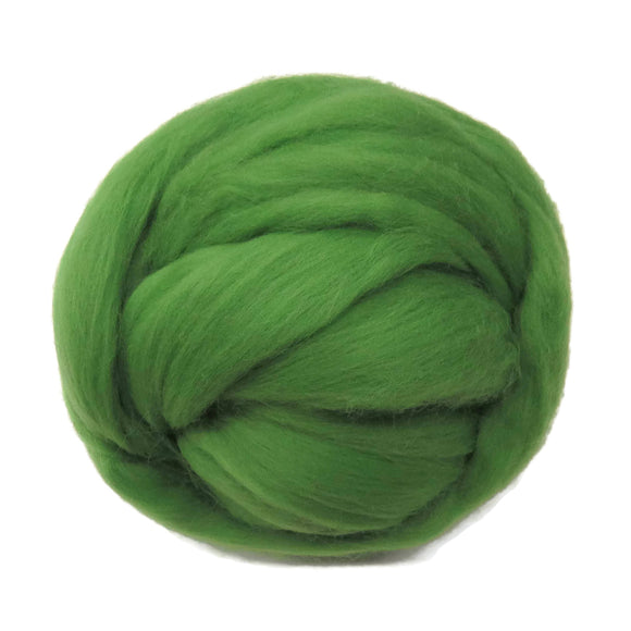SALE! 21.5mic Merino Wool Roving , Color: Wasabi