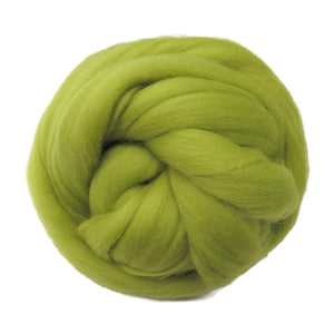 SALE! 21.5mic Merino Wool Roving , Color: Chartreuse Yellow