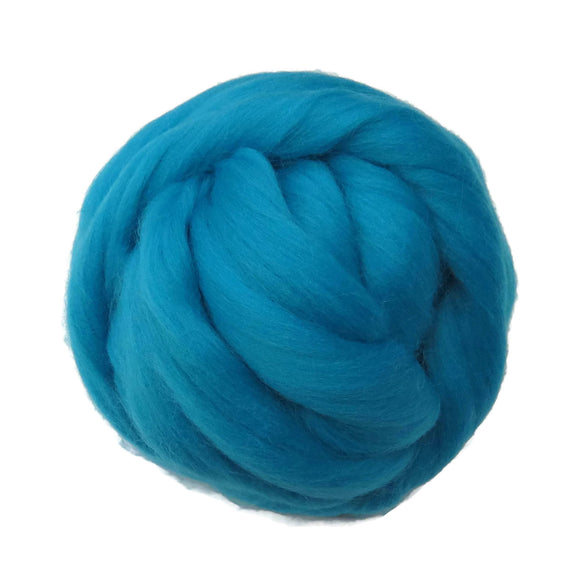 SALE! 21.5mic Merino Wool Roving , Color: Aquamarine