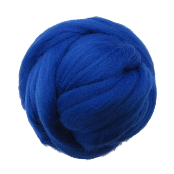 SALE! 21.5mic Merino Wool Roving , Color: Peacock Blue