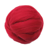 SALE! 21.5mic Merino Wool Roving , Color: Ruby Red