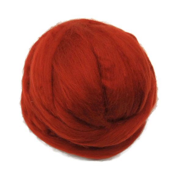 Merino / Silk Roving, color: ( Rust )- Neutral Color Mulberry Wool Silk Blend Fiber for Spinning & Felting