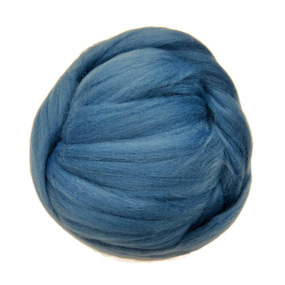 NEW! Superfine Merino wool roving 19 microns , Color: Denim (jeans)