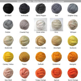 SALE! 21.5mic Merino Wool Roving , Color: Burnt Orange