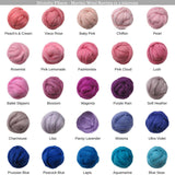 SALE! Superfine Merino 64s Wool Roving , Color: Candy Floss