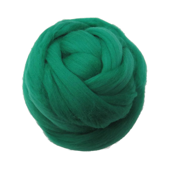 SALE! 21.5mic Merino Wool Roving , Color: Emerald
