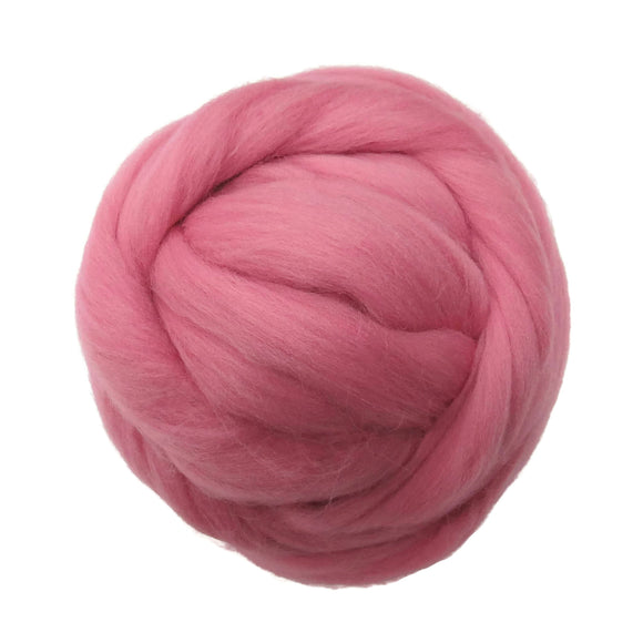 SALE! 21.5mic Merino Wool Roving , Color: Pink Cloud