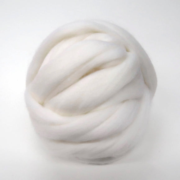 SALE! 21.5mic Merino Wool Roving , Color: Snow White (Pure White)