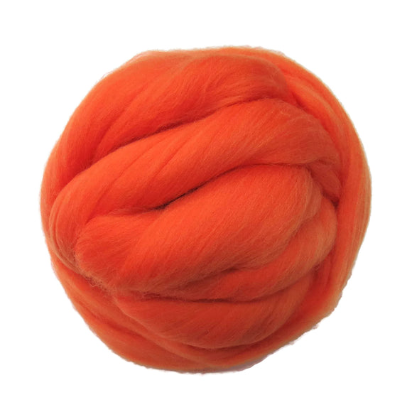 SALE! 21.5mic Merino Wool Roving , Color: Burnt Orange