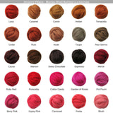 SALE! Superfine Merino 64s Wool Roving , Color: Poppy