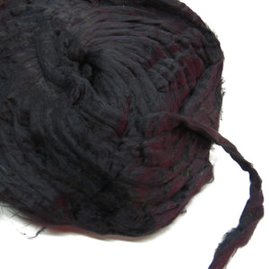 Sale! Pulled Mulberry Silk Roving, color: Black, 1oz (28g)