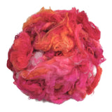 Throwster Silk Fiber hand-dyed , color: Multi Mix warm tones , 1/2oz (14g)