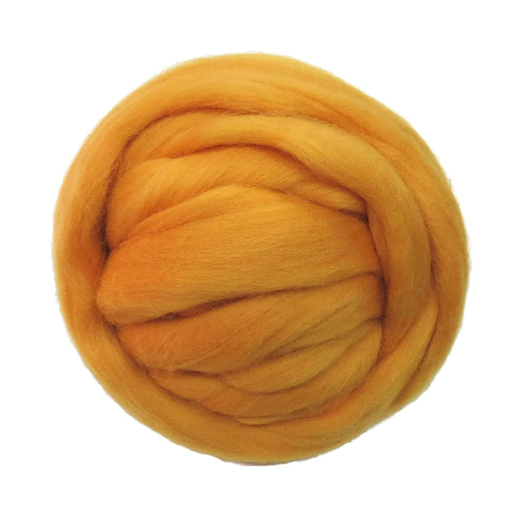 SALE! 21.5mic Merino Wool Roving , Color: Sunflower