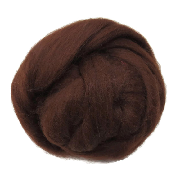 New! Natural undyed Baby Alpaca wool roving , color Brown