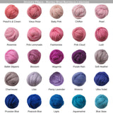 SALE! 21.5mic Merino Wool Roving , Color: Carnation pink