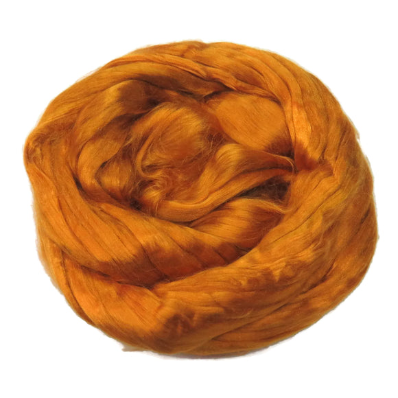 1 oz (28g) Mulberry Silk roving AA,  color: Saffron