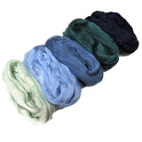 1 oz (28g) Mulberry Silk roving AA,  color: Cobalt