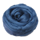 1 oz (28g) Mulberry Silk roving AA,  color: Denim Blue