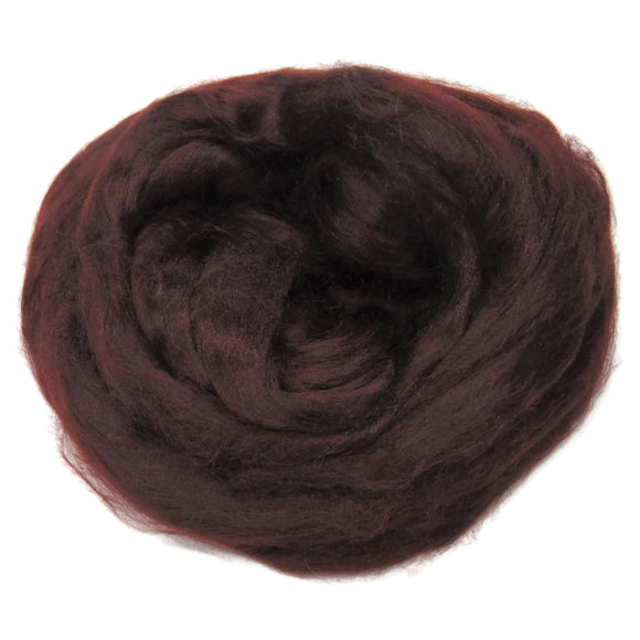 1 oz (28g) Mulberry Silk roving AA,  color: Chocolate