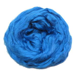 1 oz (28g) Mulberry Silk roving Grade AA,  color: Cyan