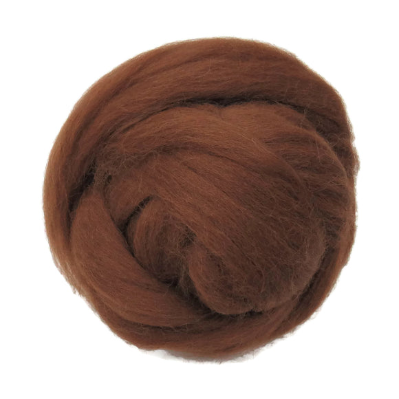 New! Natural undyed Baby Alpaca wool roving , color Reddish Brown