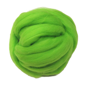 SALE! 21.5mic Merino Wool Roving , Color: Chlorophyl