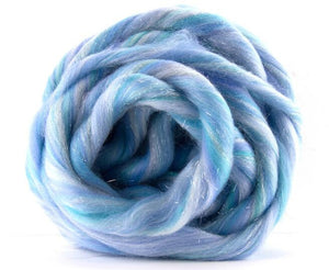 New! Blended Glitter Superfine merino wool roving 4 oz, Fairy tale collection , color: Worth melting For