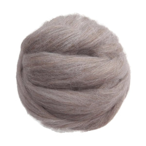 Baby Alpaca Wool Roving, Sand/Gray