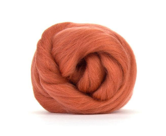 SALE! Superfine Merino 66s Wool Roving , Color: Terracotta 2