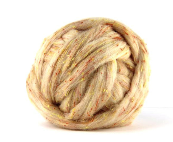 Tweed Wool Roving , blend  Crumpet