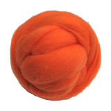 SALE! 21.5mic Merino Wool Roving , Color: Orange