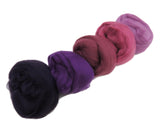 Felters Palette Merino Wool Roving Kit - 5 Colors Superfine Wool Fibers Assortment , color: Purple / Pink