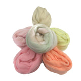 Felters Palette Merino Wool Roving Kit - 5 Colors Superfine Wool Fibers Assortment , (blended roving optional) color: Pastels
