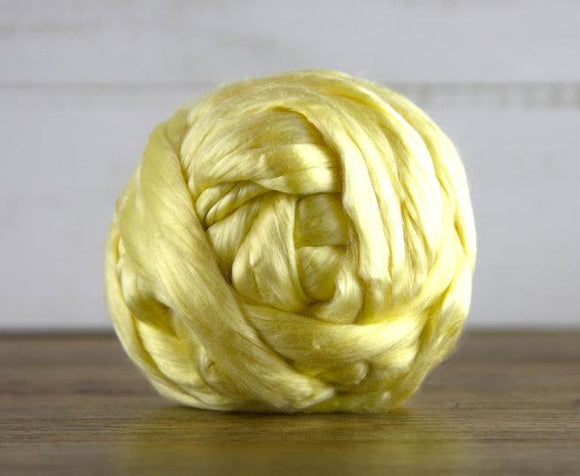 New! Natural Yellow Eri Silk Roving, for paper making, felting and spinning.