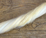 Merino / Soybean Roving color: ( Natural White / Soyabean )- Neutral Color Superfine merino Wool Silk Blend Fiber for Spinning & Felting