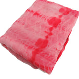 Silk printed crinkle chiffon fabric scarf for nuno felting color:  Red / White (CS-04)